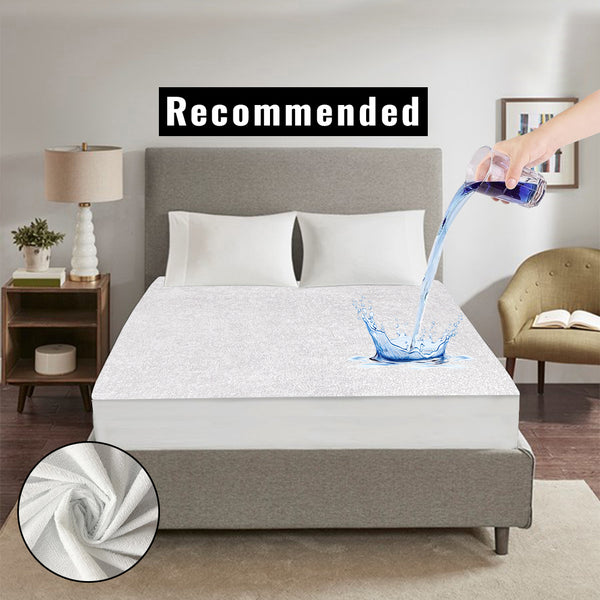 Terry Waterproof Mattress Cover -White