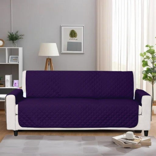 Cotton Quilted Sofa Runner - Sofa Coat Purple