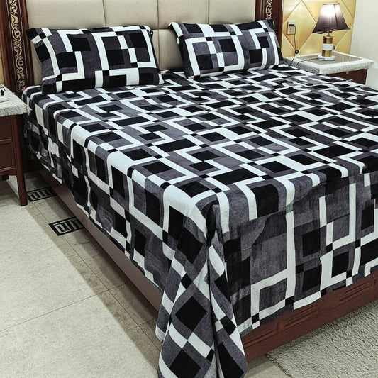 Winter Special Fleece King Size Bedsheet - BS#02