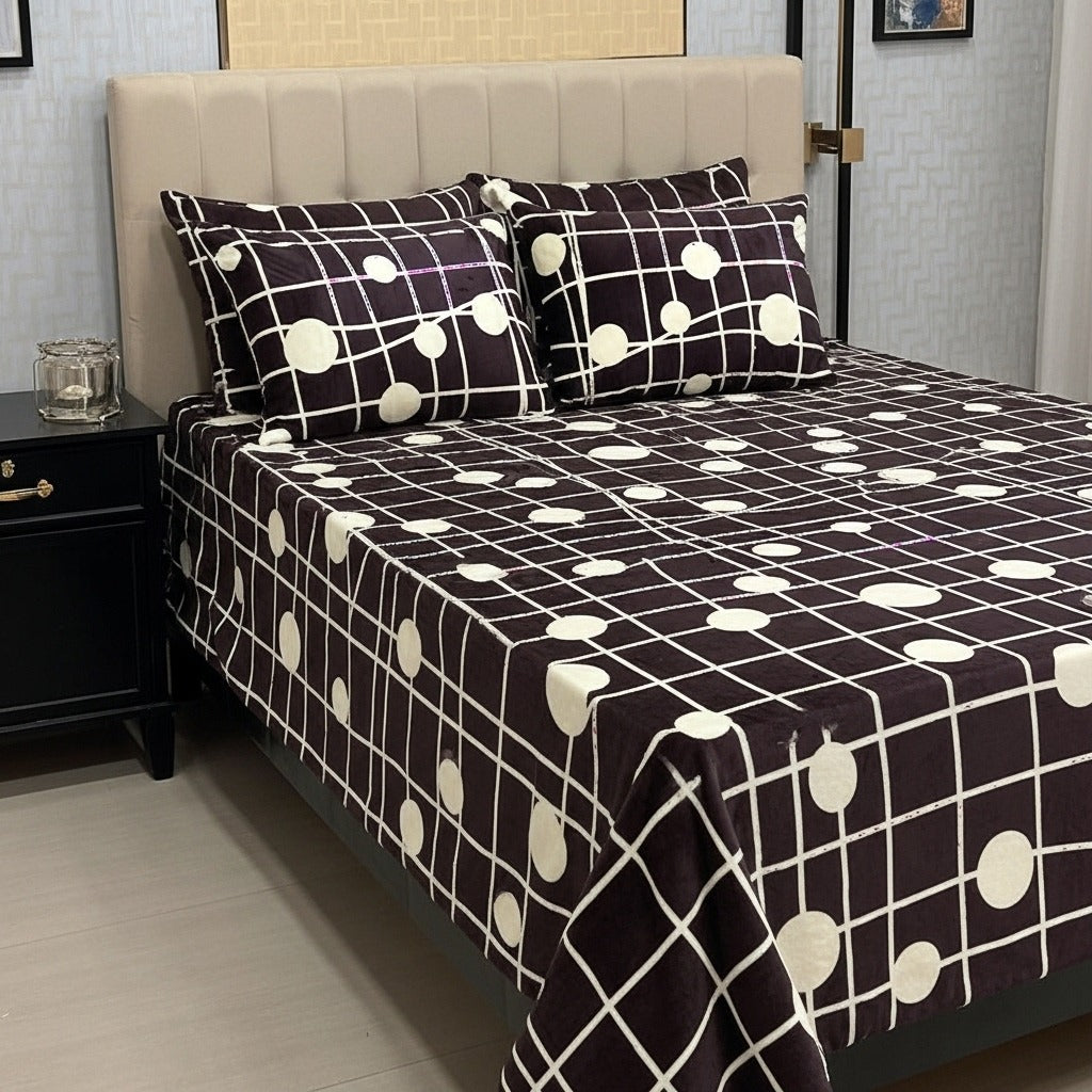 Winter Special Fleece King Size Bedsheet - BS#07