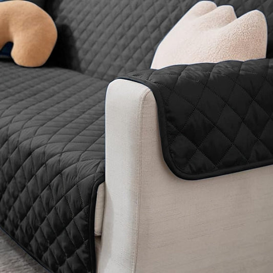 Cotton Quilted Sofa Runner - Sofa Coat Grey